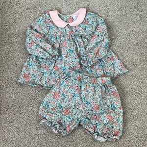 Stitchy Fish floral Bloomer Set 3T